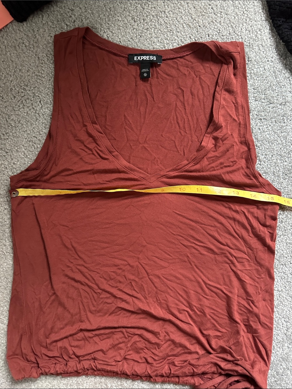 Express Women's Rust Tank with V-Neck and Drawstring - Picture 5 of 5